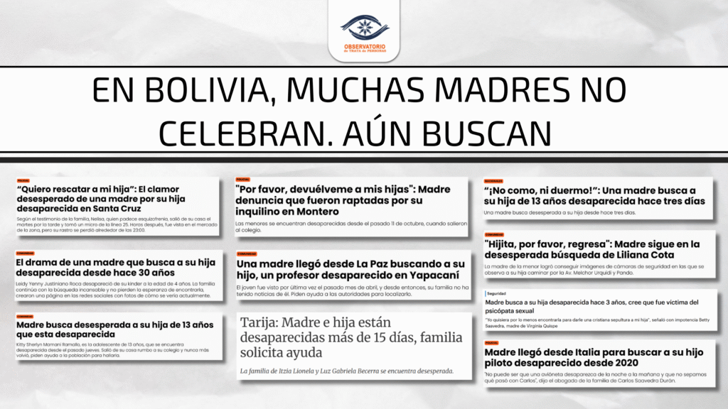 Día de la Madre en Bolivia entre el amor inquebrantable y el vacío de una desaparición